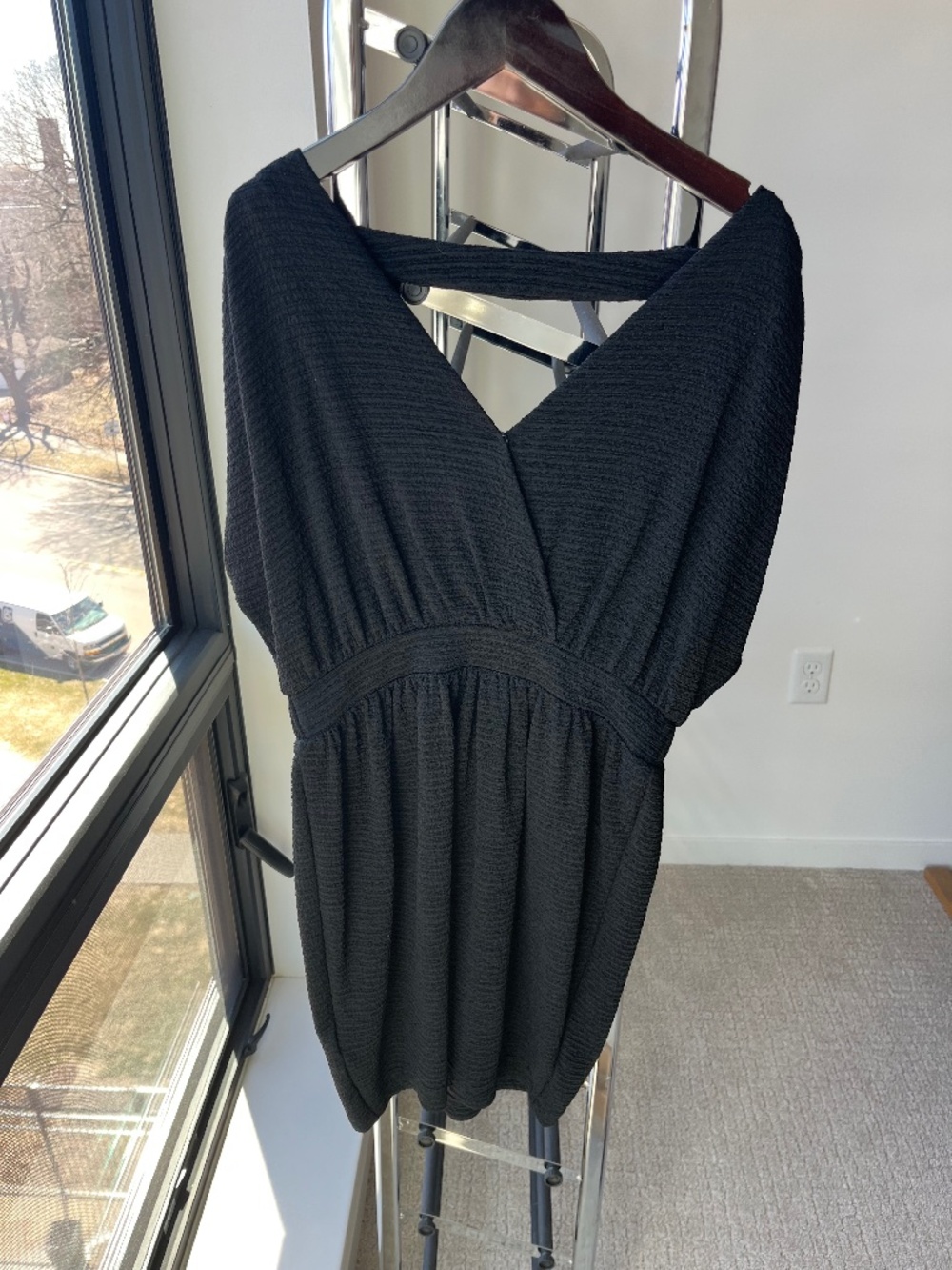 BCBGeneration black Dolman surplice neck minidress XXS